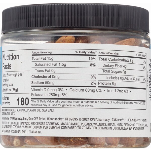 Well Market Almonds Roasted with Light Sea Salt, 8 Oz