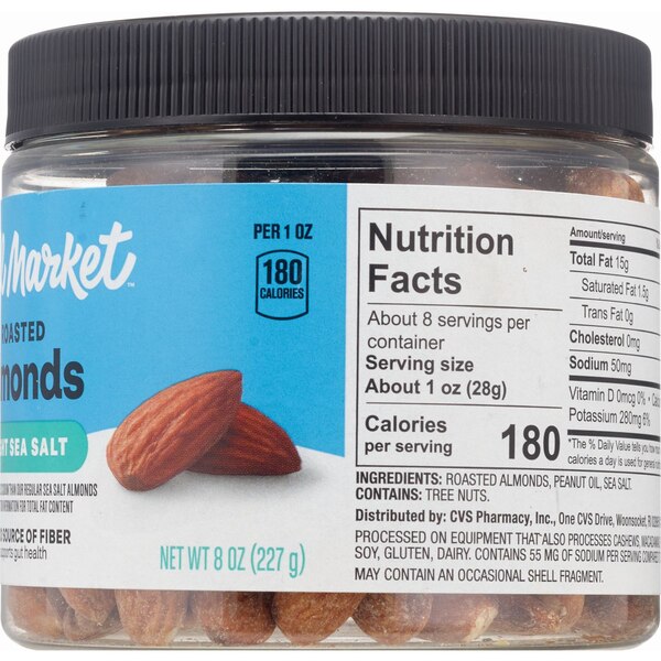 Well Market Almonds Roasted with Light Sea Salt, 8 Oz
