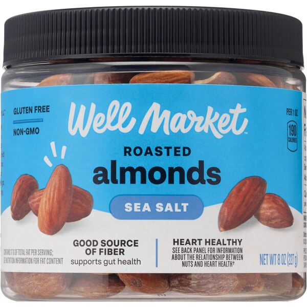 Well Market Almonds Roasted with Sea Salt, 8 Oz
