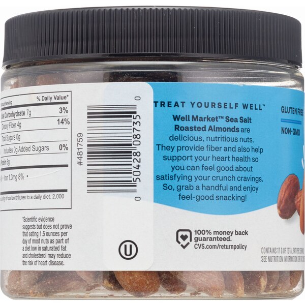 Well Market Almonds Roasted with Sea Salt, 8 Oz