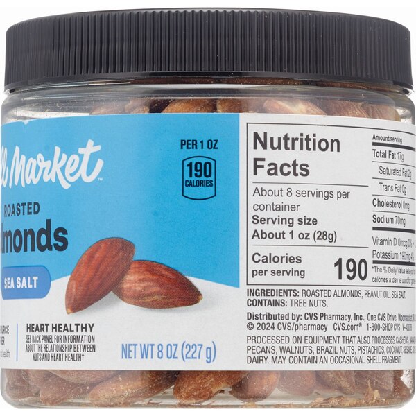 Well Market Almonds Roasted with Sea Salt, 8 Oz