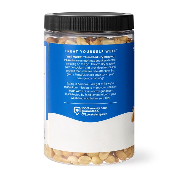 Well Market Dry Roasted Unsalted Peanuts, 16 Oz