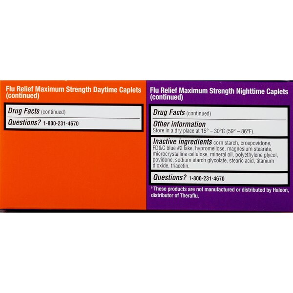 CVS Health Daytime and Nighttime Maximum Strength Flu Relief Caplets, 40 CT 