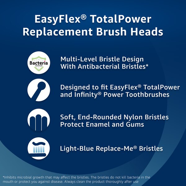 CVS Health EasyFlex Total Power Replacement Brush Heads, 3 CT