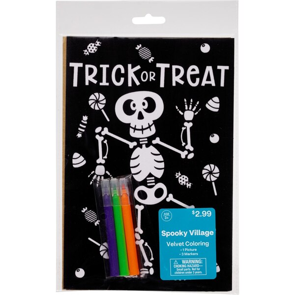 Spooky Village Halloween Velvet Coloring Kit, Assorted Designs, 1 ct
