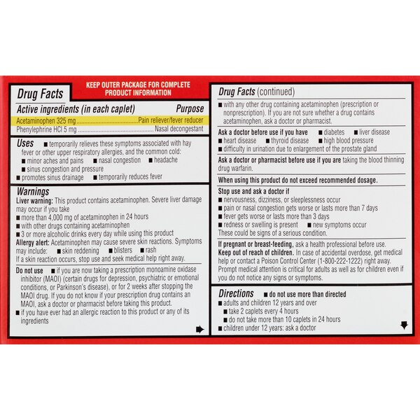 CVS Health Non Drowsy Maximum Strength Sinus PE Pressure + Pain Reliever, 24 CT