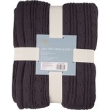 Wayland Square Cable Knit Sherpa Throw Blanket, Gray, 50 x 60 in, thumbnail image