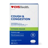 CVS 12HR Cough and Congestion Relief Extended Release Tablets, 20 CT, thumbnail image