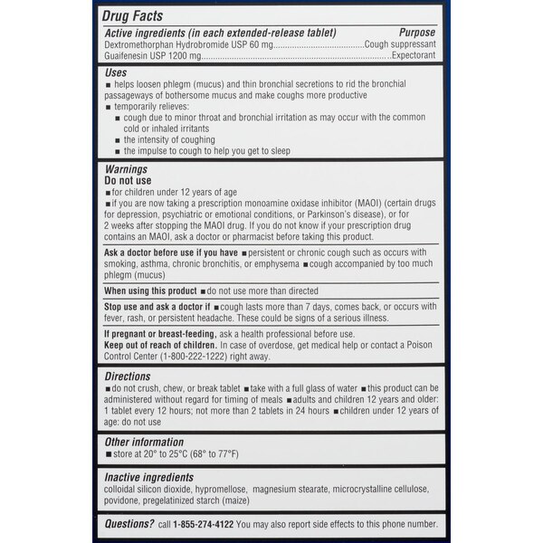 CVS Health 12HR Maximum Strength Cough and Congestion Relief Extended Release Tablets, 14 CT