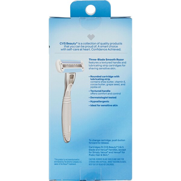 CVS Beauty 3-Blade System, Handle +1 Cartridge