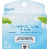 CVS Beauty Smooth Razor 3-Blade Refill, 4 CT, thumbnail image
