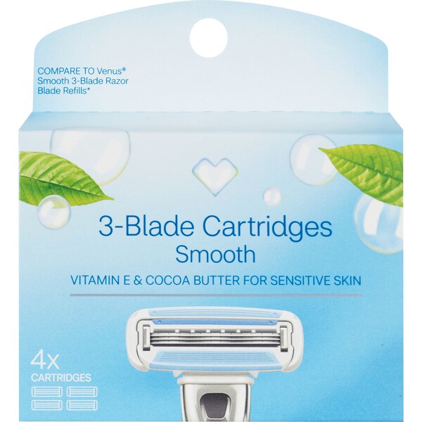 CVS Beauty Smooth Razor 3-Blade Refill, 4 CT