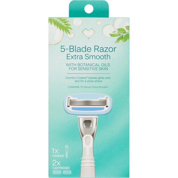 CVS Beauty Five Blade System, Handle +2 Cartridges