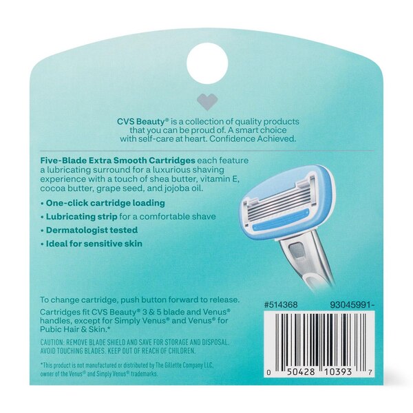 CVS Beauty® 5-Blade Extra Smooth Cartridges Refill, 4 CT