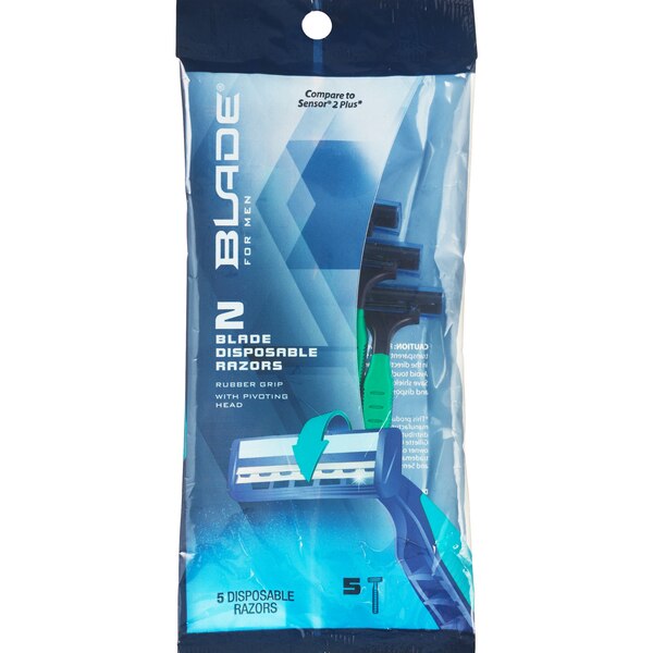 Blade Men's 2-Blade Disposable Razors, 5 CT