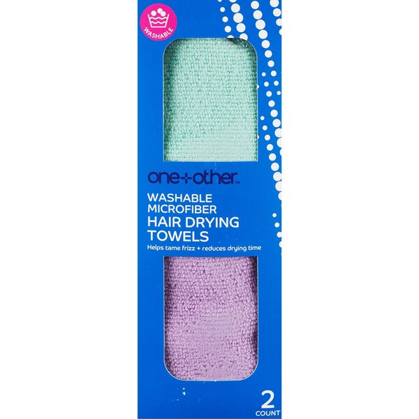 one+other Microfiber Drying Towel, Assorted Colors, 2 CT