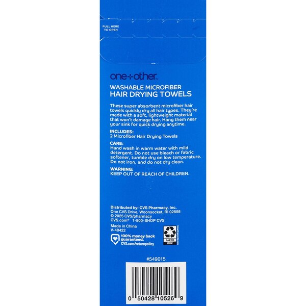 one+other Microfiber Drying Towel, Assorted Colors, 2 CT