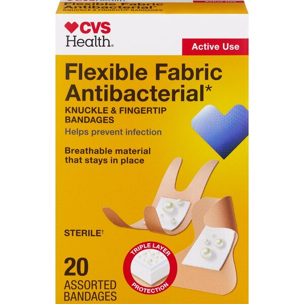 CVS Health Flexible Fabric Antibacterial Bandages, 20 CT