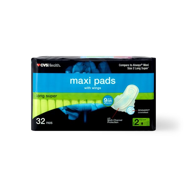 CVS Health - Toallitas femeninas con alas, superlargas, 32 u.