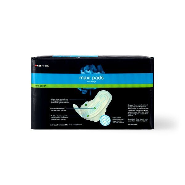 CVS Health - Toallitas femeninas con alas, superlargas, 32 u.