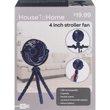 House To Home 4-inch Stroller Fan with Tripod, Navy, thumbnail image