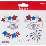 Americana Face Tattoo Stickers, Assorted Designs, thumbnail image