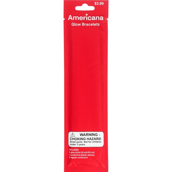Americana Glow Stick Bracelets, 8 ct