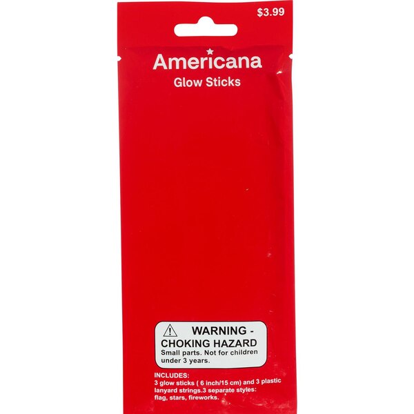 Americana Lanyard Glow Sticks, 3 ct