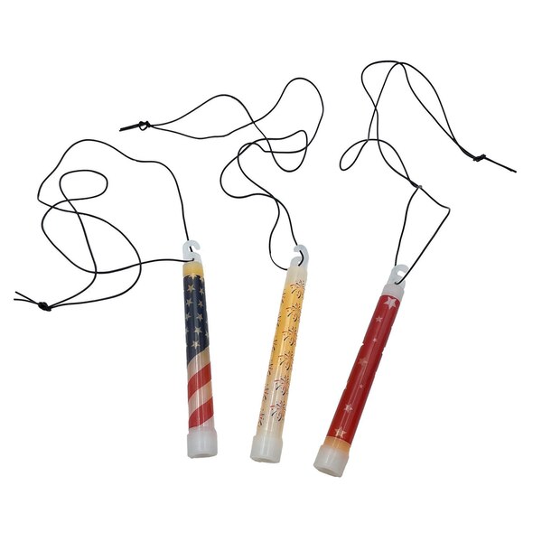 Americana Lanyard Glow Sticks, 3 ct
