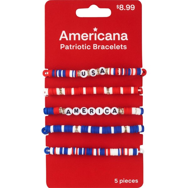 Americana Bead Bracelets, 5 ct