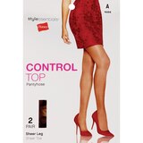 Style Essentials by Hanes Control Top Pantyhose Sheer Toe 2 Pairs, thumbnail image