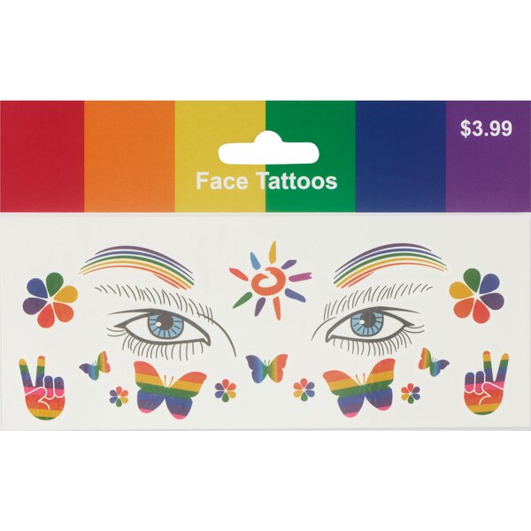 Klein Pride Temporary Face Tattoos, Assorted Designs