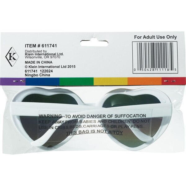 Klein White Heart Glasses, 1 pr