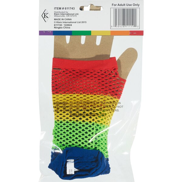 Klein Rainbow Fishnet Glovelets, 1 pr