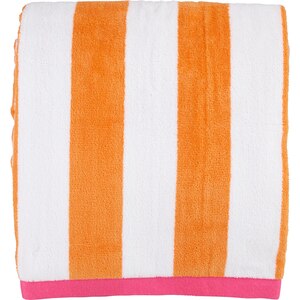 Sun & Sky Oversized Beach Towel, Orange/White/Pink Stripe, 36 x 72 in