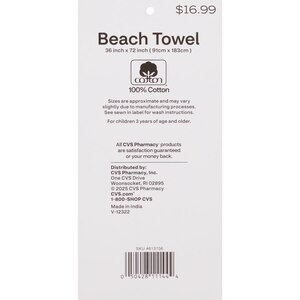 Sun & Sky Oversized Beach Towel, Orange/White/Pink Stripe, 36 x 72 in