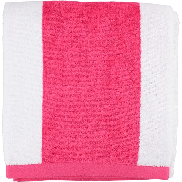 Sun & Sky Beach Towel, Pink & White Stripe, 31 x 61 in