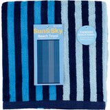 Sun & Sky Beach Towel, Blue Stripe, 31 x 61 in, thumbnail image