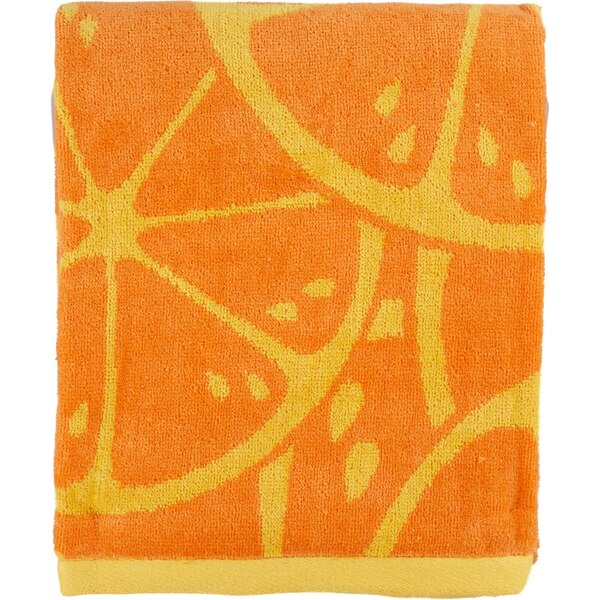 Sun & Sky Beach Towel, Orange & Yellow Citrus, 31 x 61 in