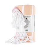 Sun & Sky Hammam Beach Blanket, Pink & Orange Stripe, 60 x 60 in, thumbnail image