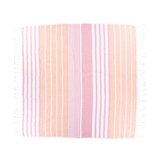 Sun & Sky Hammam Beach Blanket, Pink & Orange Stripe, 60 x 60 in, thumbnail image