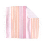 Sun & Sky Hammam Beach Blanket, Pink & Orange Stripe, 60 x 60 in, thumbnail image