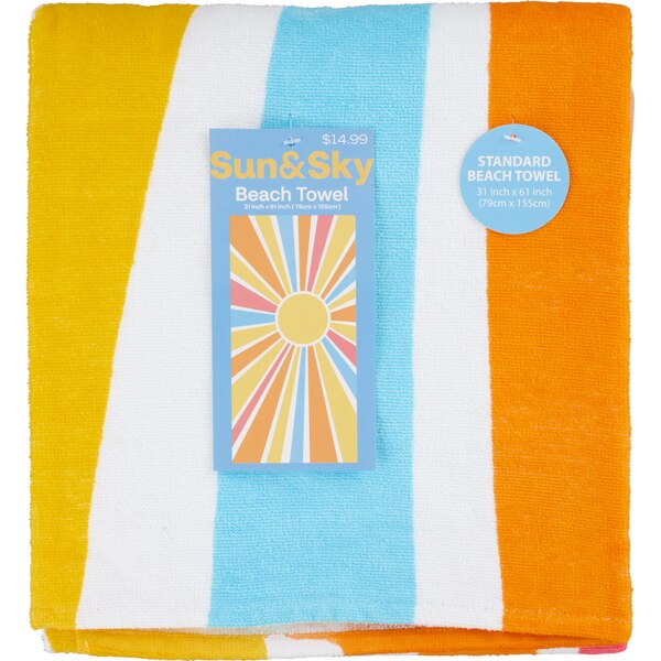 Sun & Sky Beach Towel, Sunshine, 31 x 61 in