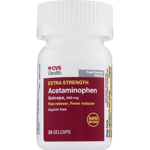 CVS Extra Strength Acetaminophen Pain Reliever & Fever Reducer 500 MG Gelcaps