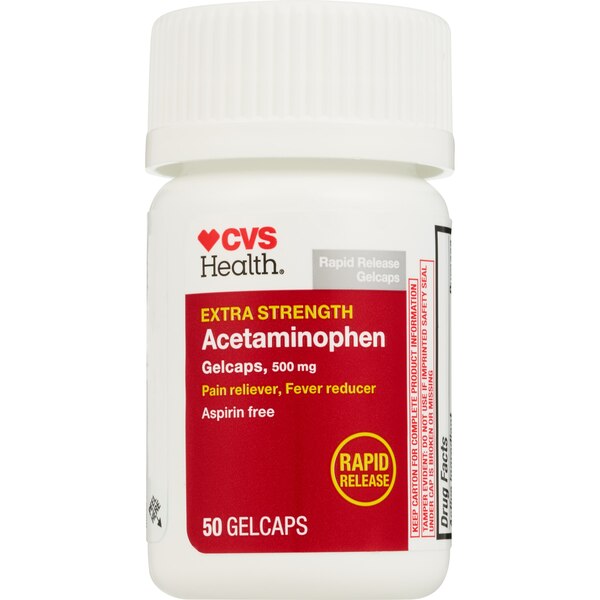 CVS Health Extra Strength Acetaminophen Pain Reliever & Fever Reducer 500 MG Gelcaps