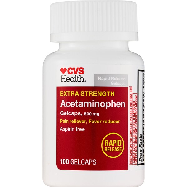 CVS Health Extra Strength Acetaminophen Pain Reliever & Fever Reducer 500 MG Gelcaps