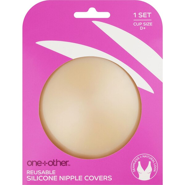 One+Other Reusable Silicone Nipple Cover, Light, Size D+, 1 Set