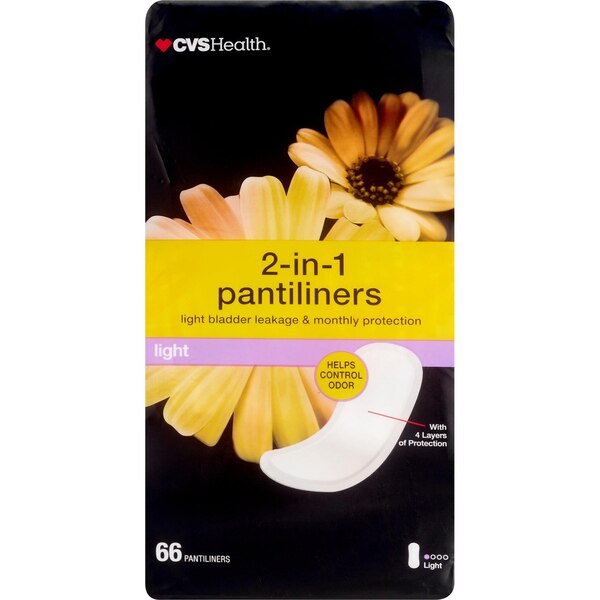 CVS Health 2-in-1 Panty Liners, 66 CT