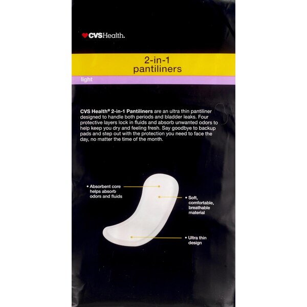 CVS Health 2-in-1 Panty Liners, 66 CT