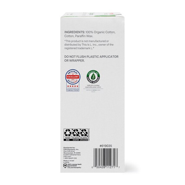 CVS Health Organic Cotton Regular, 16 CT